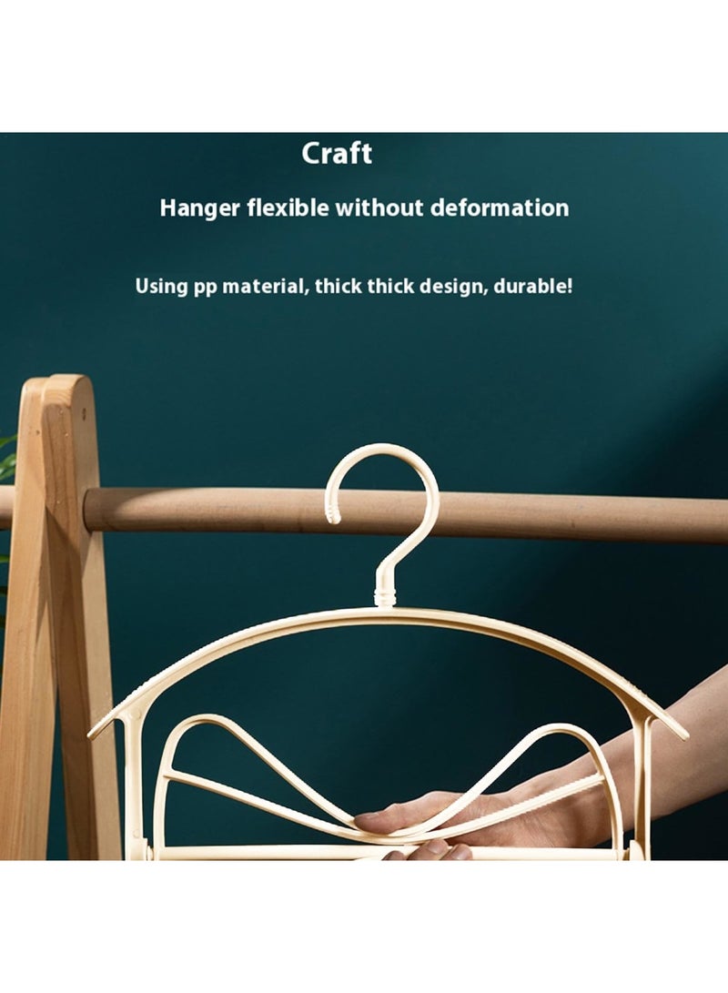 SYOSI Multi-Tier Pants Hangers, Space-Saving Closet Organizer, Non-Slip Rotating Velvet Hanger for Trousers and Slacks(5PC) - Image 3